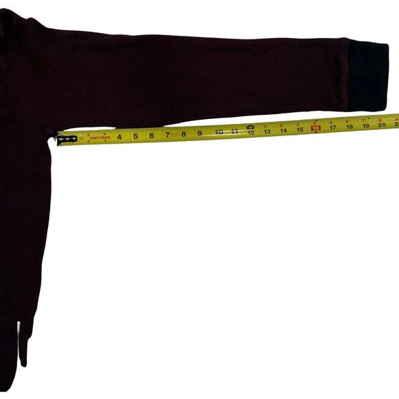 Billabong Waffle Knit Burgundy Hoodie | Men's L - Picture 6 of 6